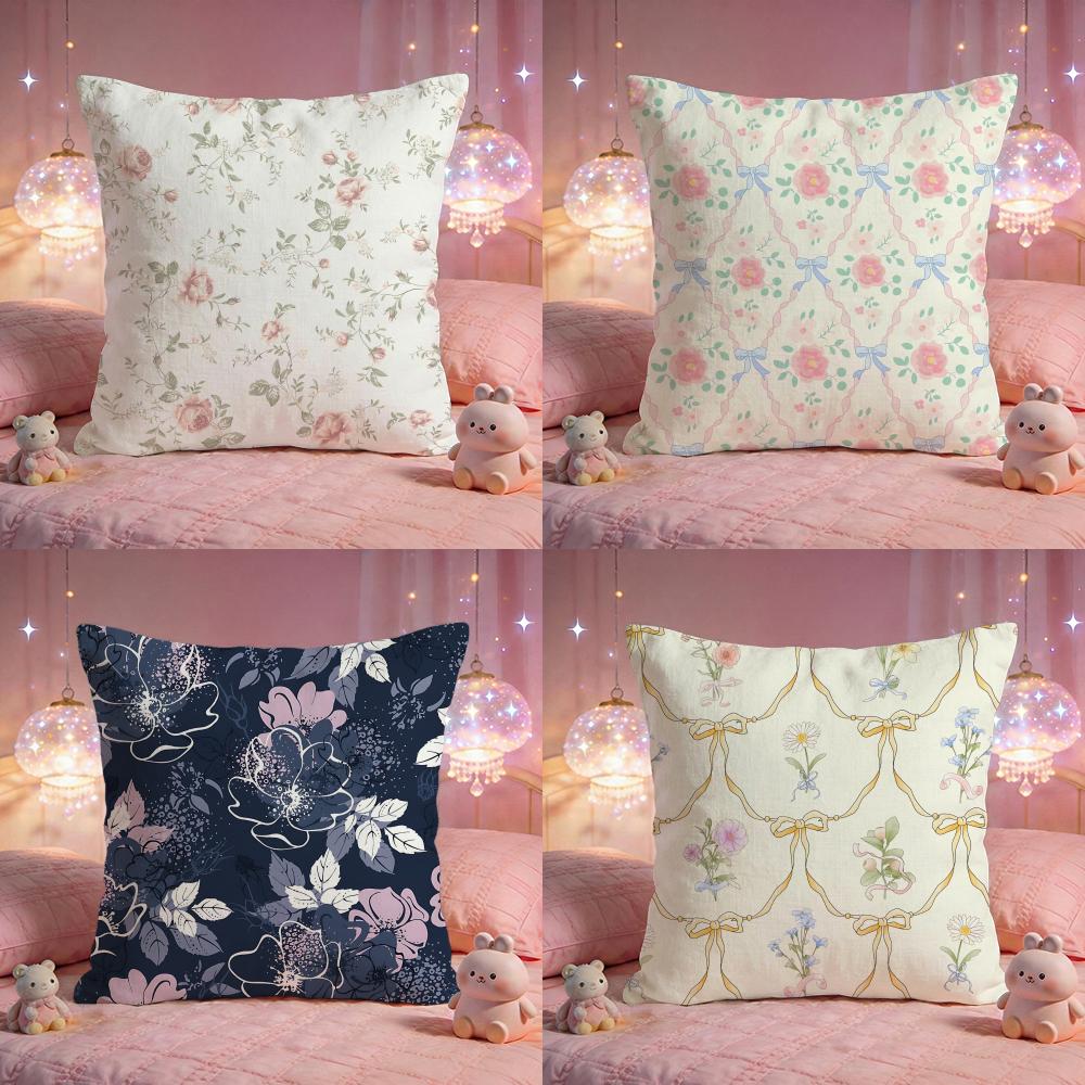 Interior Design Illustrated - Artistic Petal Illustration Cushion Cover Premium