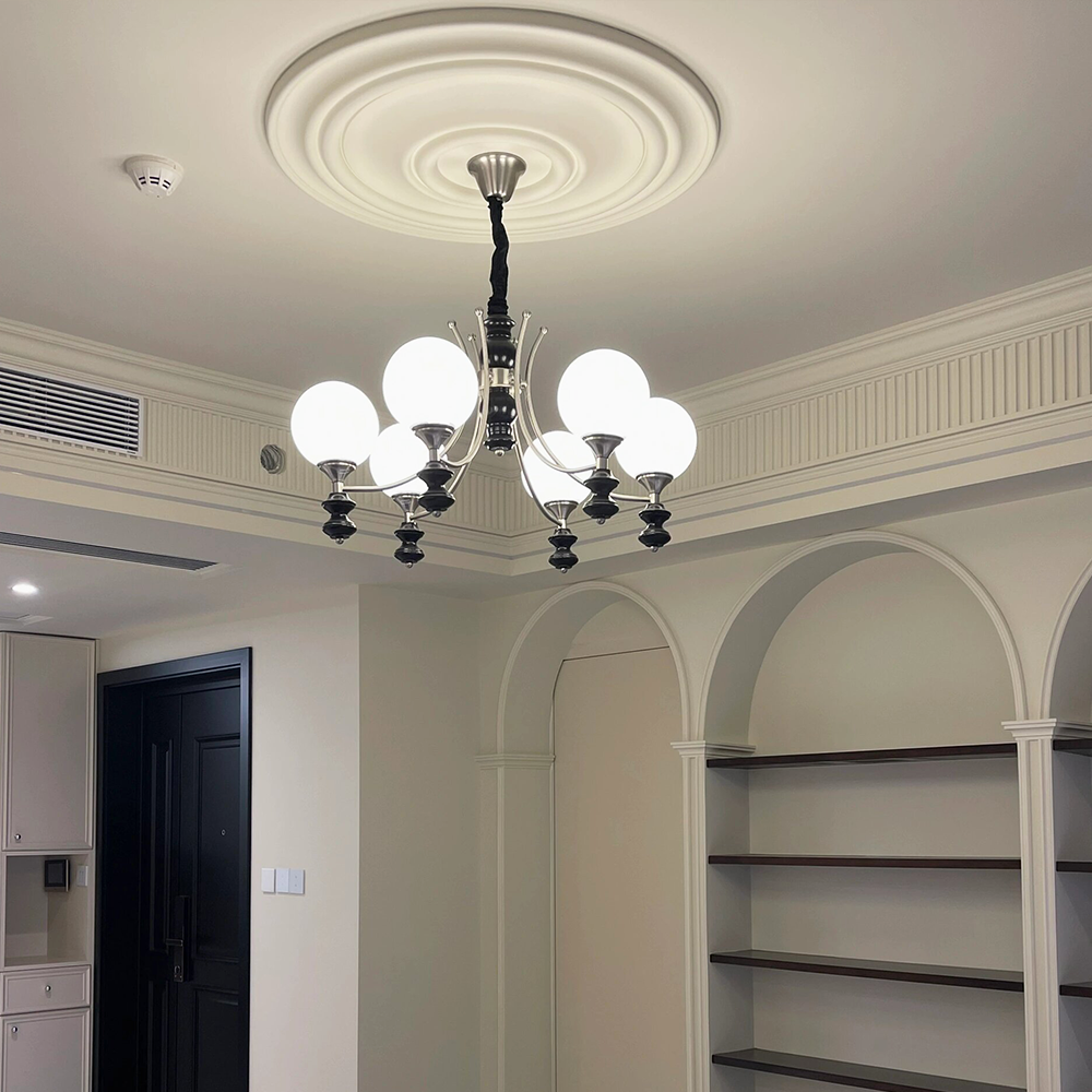 Interior Design Product - French PU Lamp Panel Round Lamp
