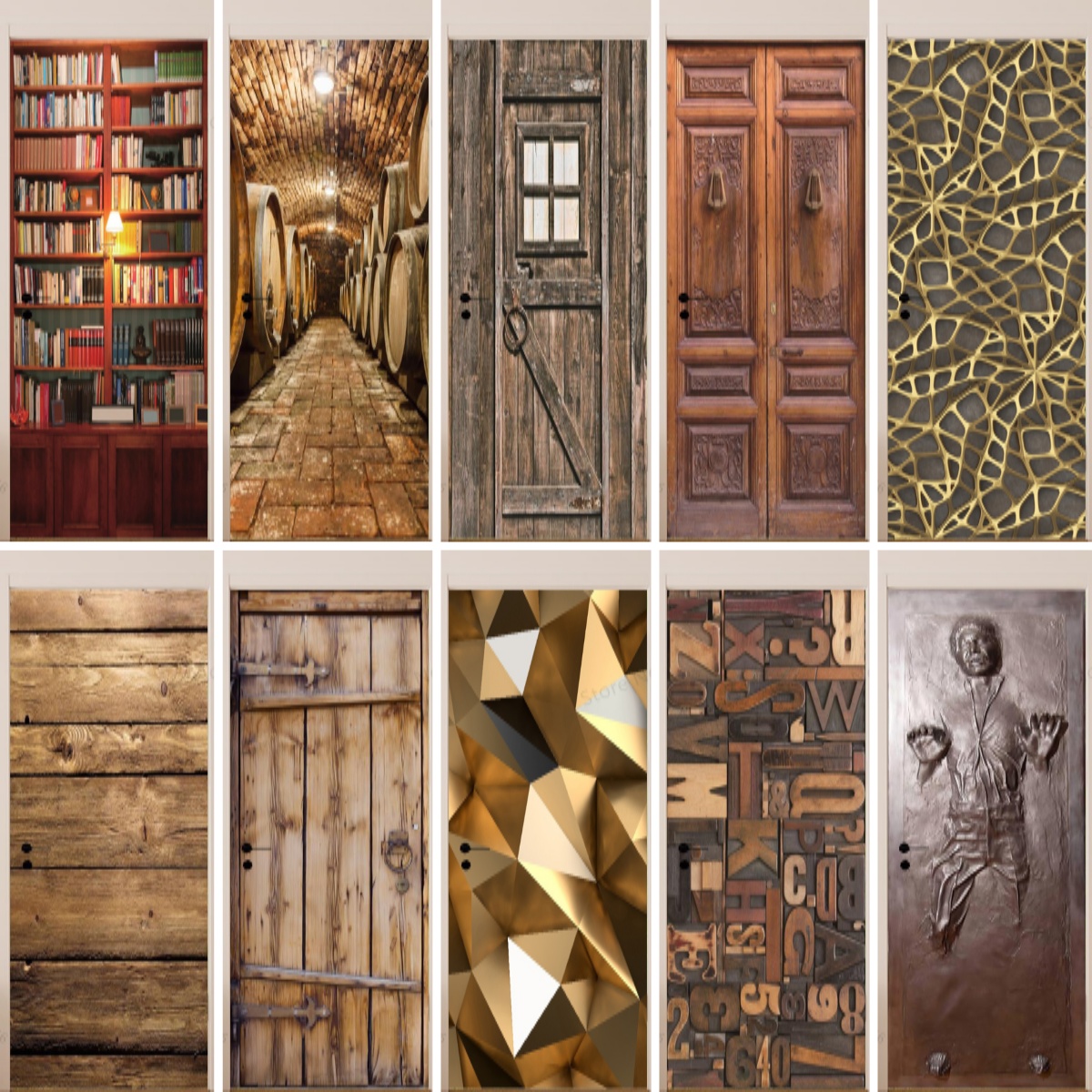 Imitation Wood Door Sticker Re - Interior Design Product recension och pris