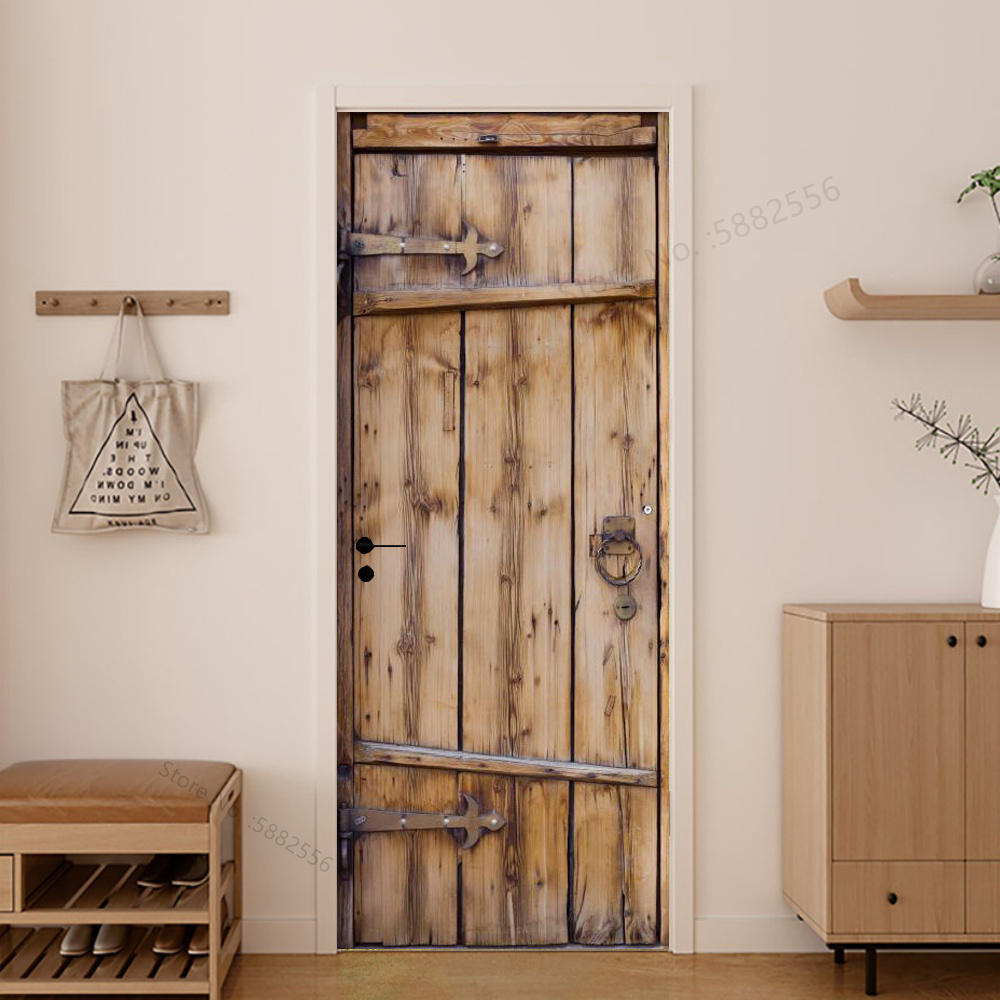 Imitation Wood Door Sticker Re - Interior Design Product recension och pris