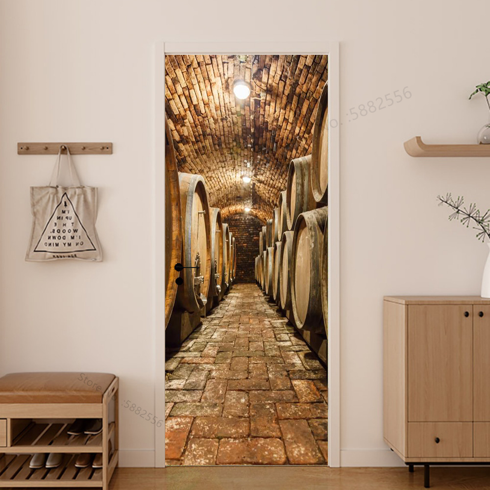 Imitation Wood Door Sticker Re - Interior Design Product recension och pris